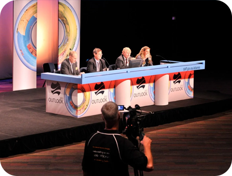 Conference panel session with guest speakers and event webcasting.